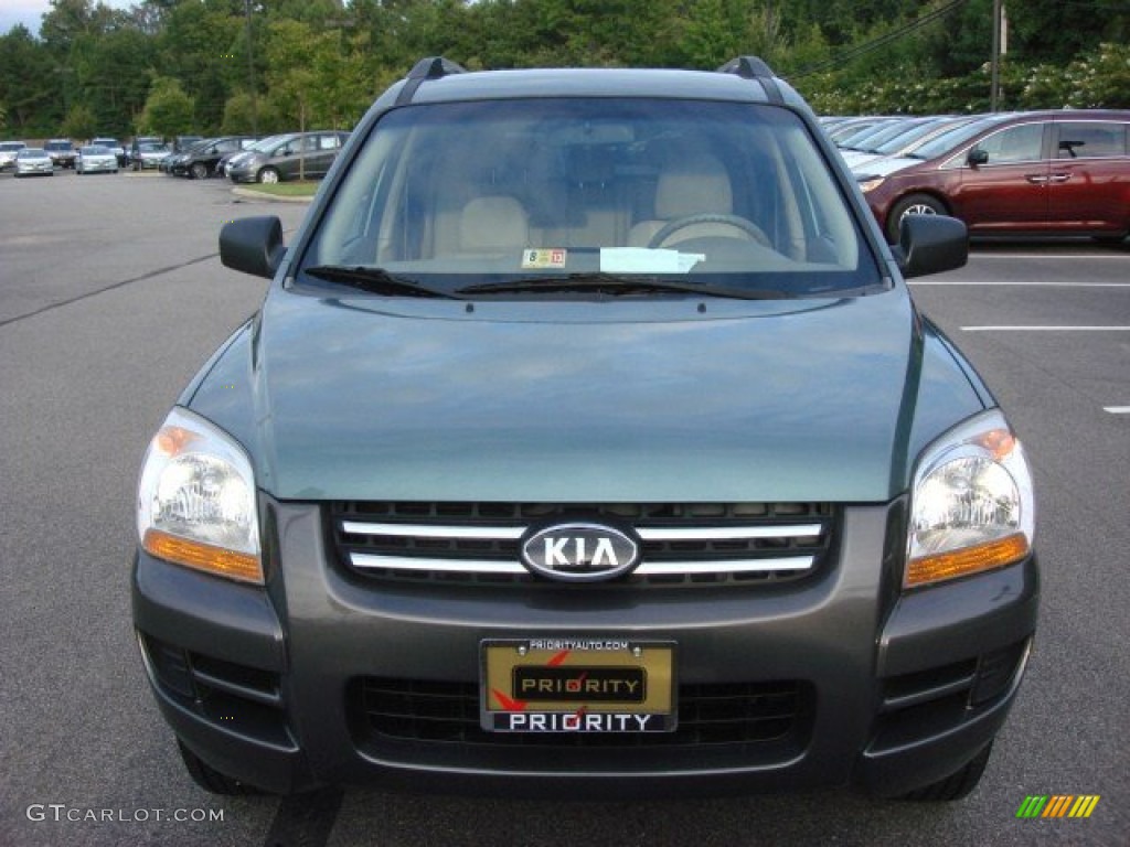 2008 Sportage LX - Royal Jade Green Metallic / Beige photo #9