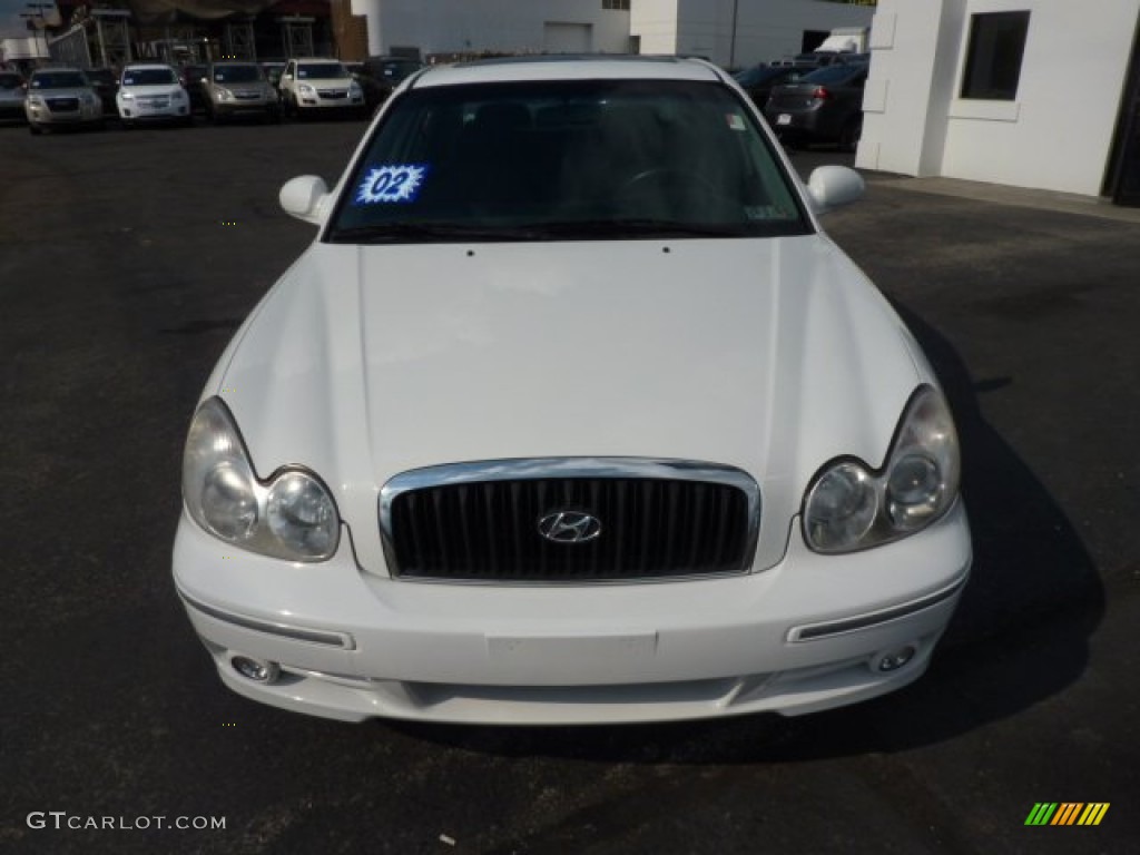 2002 Sonata GLS V6 - Noble White / Black photo #2