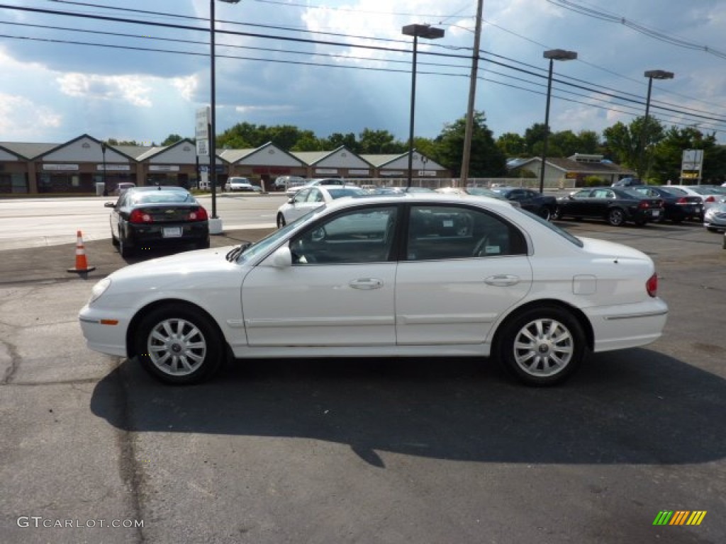 2002 Sonata GLS V6 - Noble White / Black photo #4