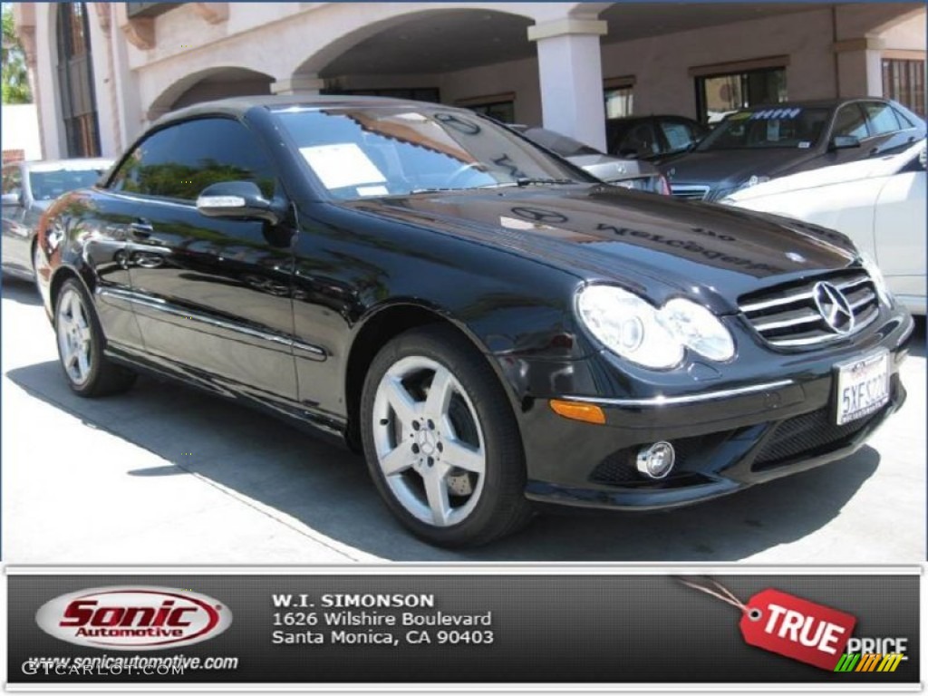 2007 CLK 550 Cabriolet - Black / Black photo #1