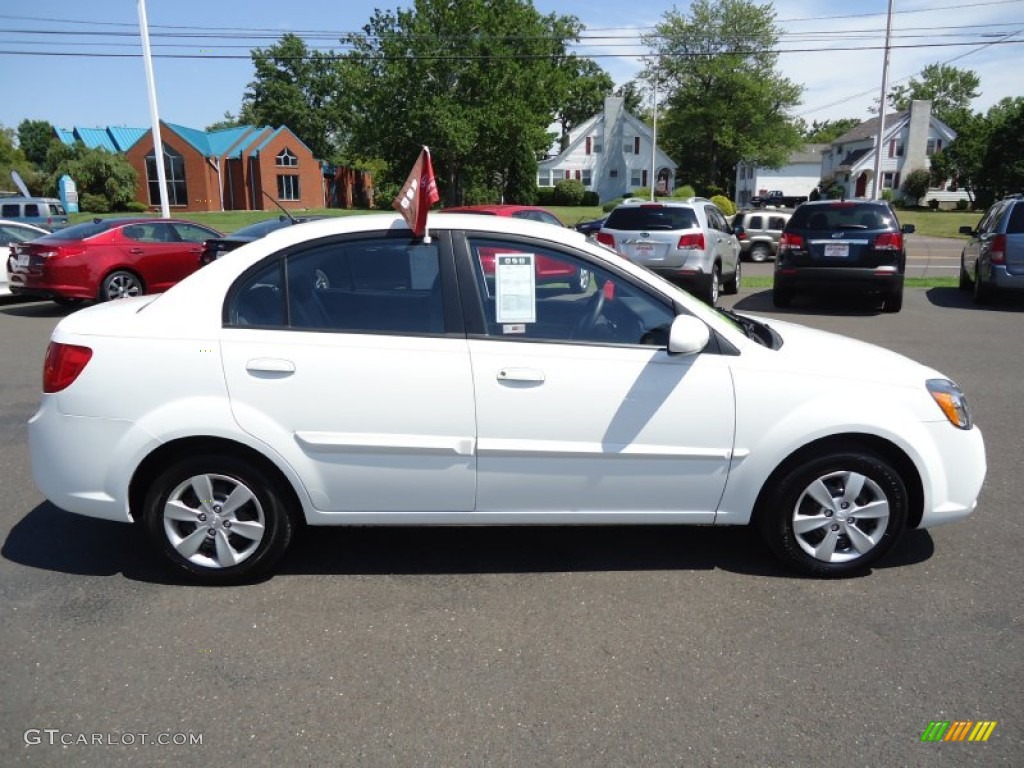 Clear White 2010 Kia Rio LX Sedan Exterior Photo #69663582