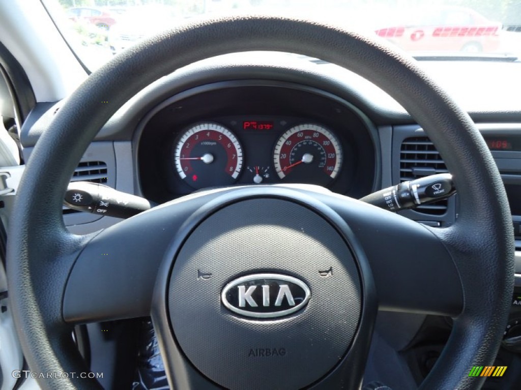 2010 Kia Rio LX Sedan Gray Steering Wheel Photo #69663728