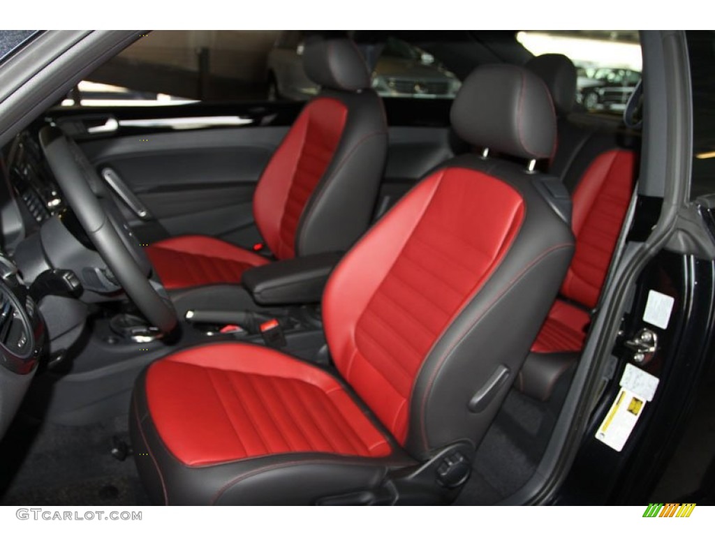 Black/Red Interior 2013 Volkswagen Beetle Turbo Photo #69667909