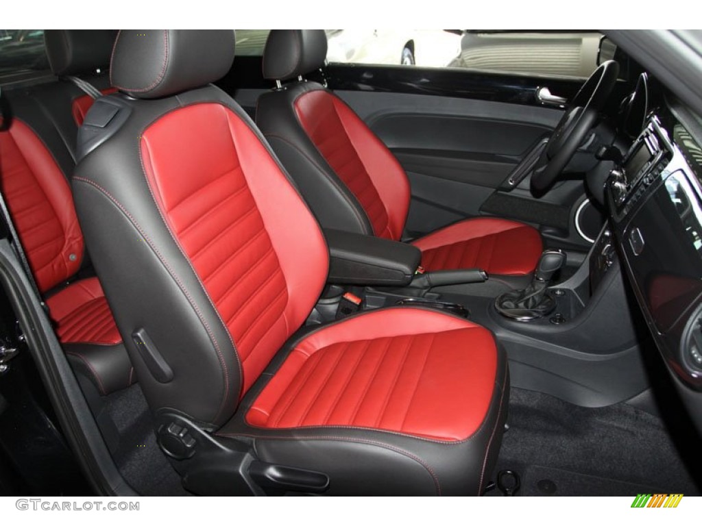 Black/Red Interior 2013 Volkswagen Beetle Turbo Photo #69668028