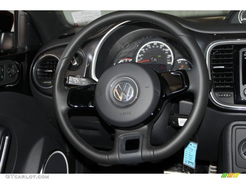 2013 Volkswagen Beetle Turbo Titan Black Steering Wheel Photo #69668200