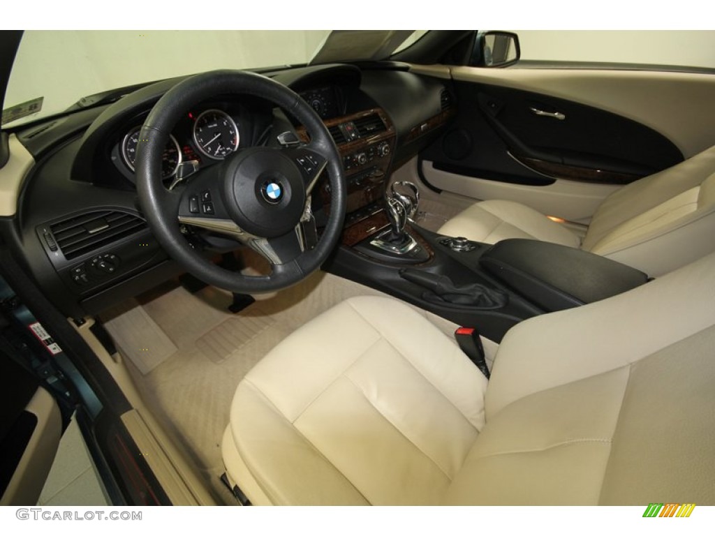 Cream Beige Interior 2010 BMW 6 Series 650i Convertible Photo #69670206