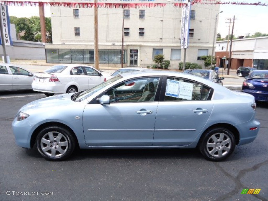 2007 MAZDA3 i Sport Sedan - Ice Blue Metallic / Beige photo #2
