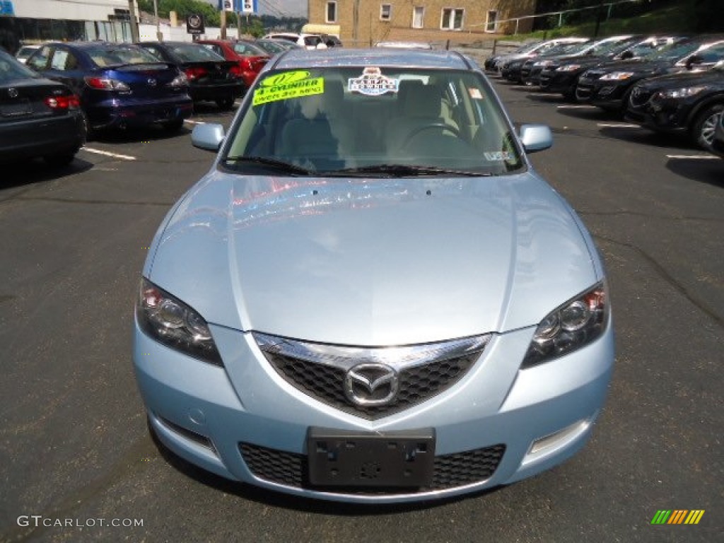 2007 MAZDA3 i Sport Sedan - Ice Blue Metallic / Beige photo #15