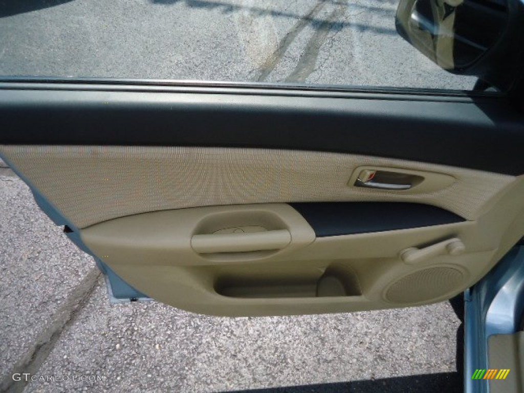 2007 MAZDA3 i Sport Sedan - Ice Blue Metallic / Beige photo #17