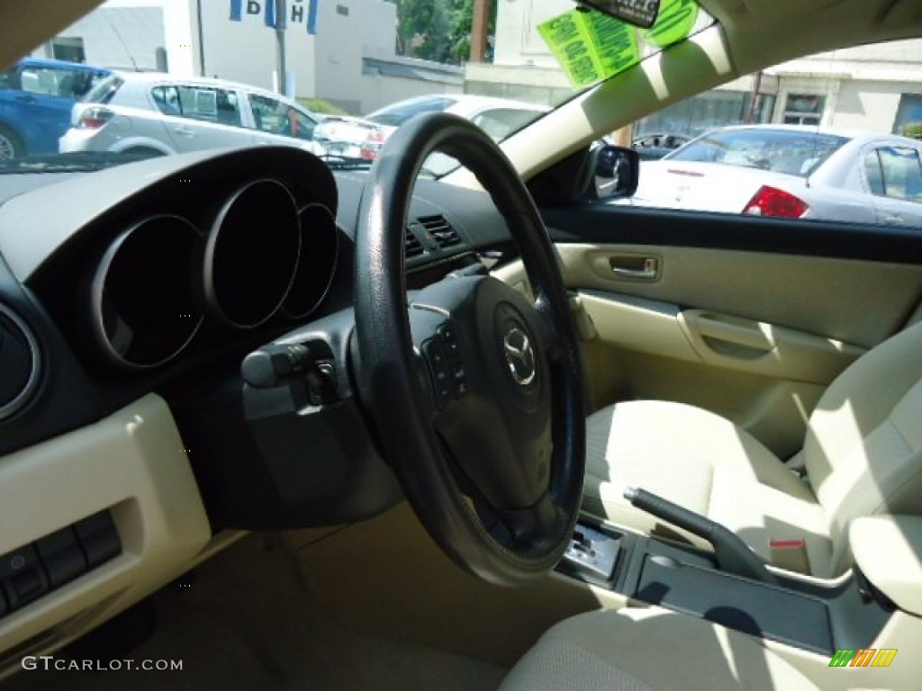 2007 MAZDA3 i Sport Sedan - Ice Blue Metallic / Beige photo #18