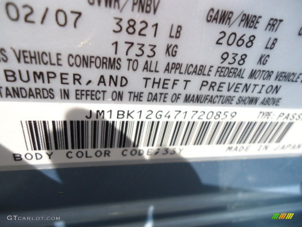 2007 MAZDA3 i Sport Sedan - Ice Blue Metallic / Beige photo #20
