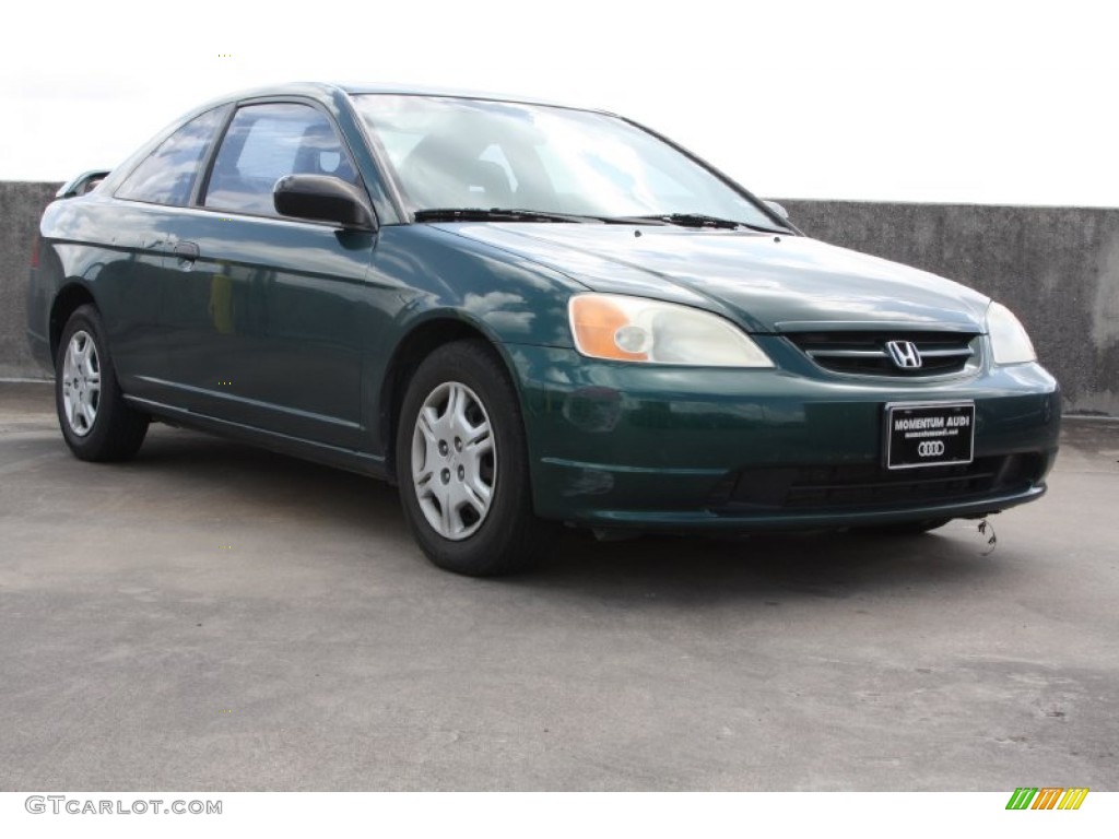 2001 Civic LX Coupe - Clover Green / Beige photo #1