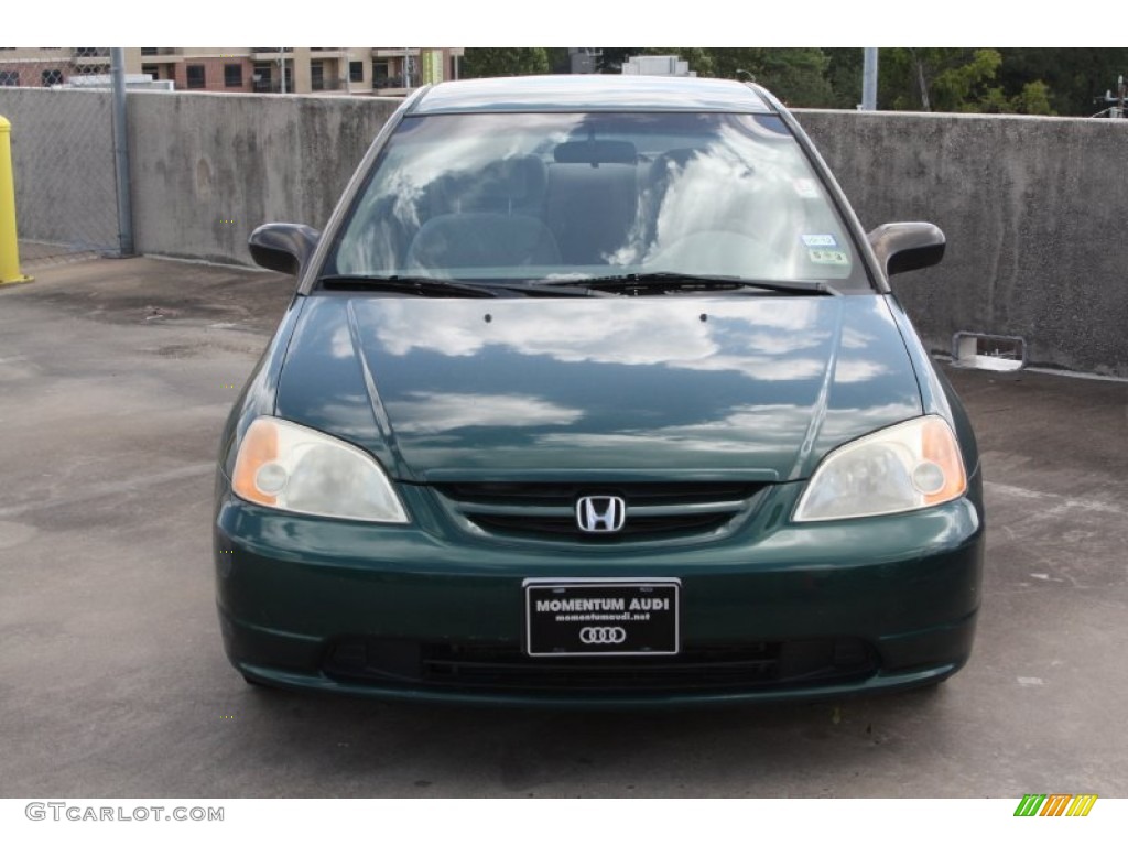 2001 Civic LX Coupe - Clover Green / Beige photo #2