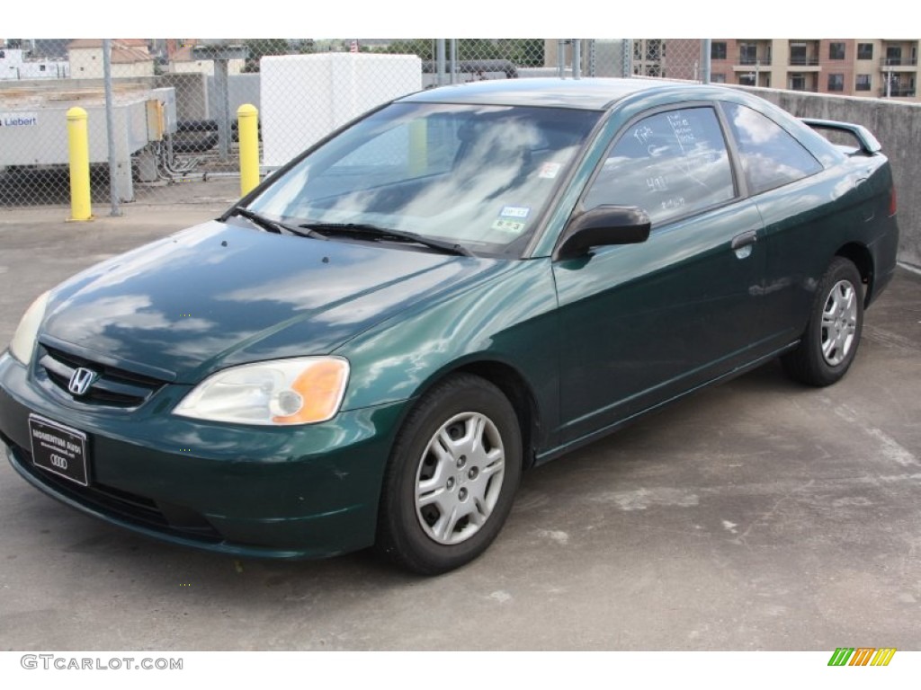 2001 Civic LX Coupe - Clover Green / Beige photo #3