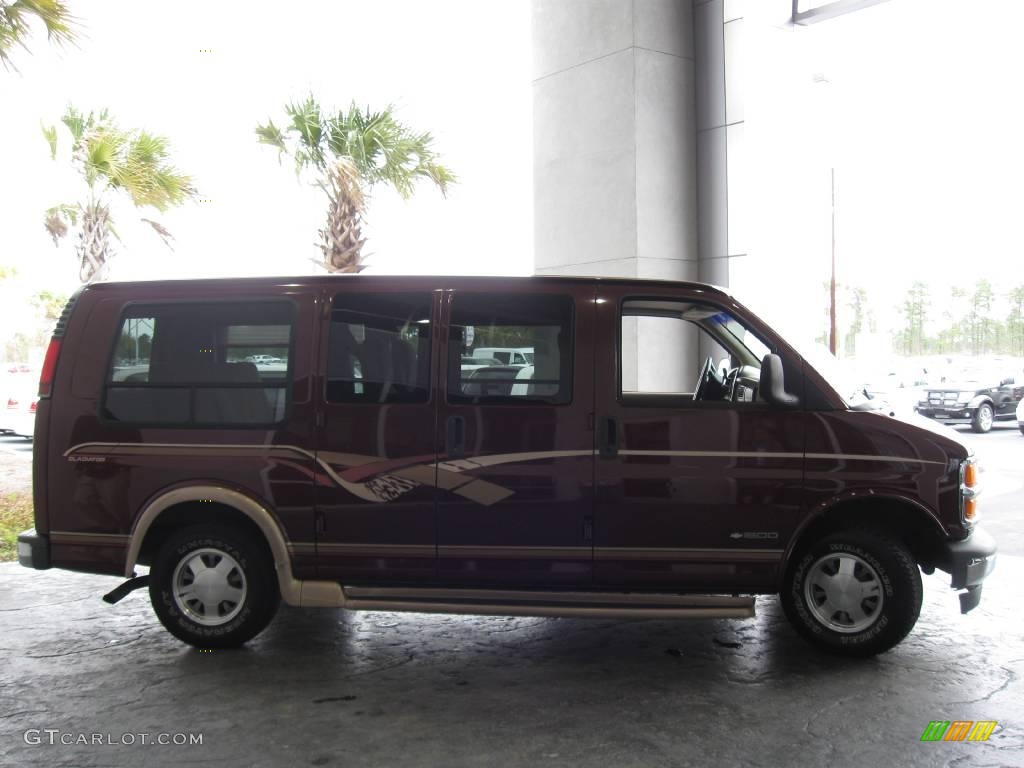1999 Express 1500 Passenger Conversion Van - Dark Carmine Red Metallic / Neutral photo #7