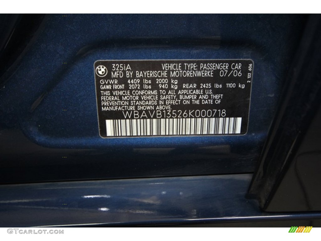 2006 3 Series 325i Sedan - Mystic Blue Metallic / Black photo #12