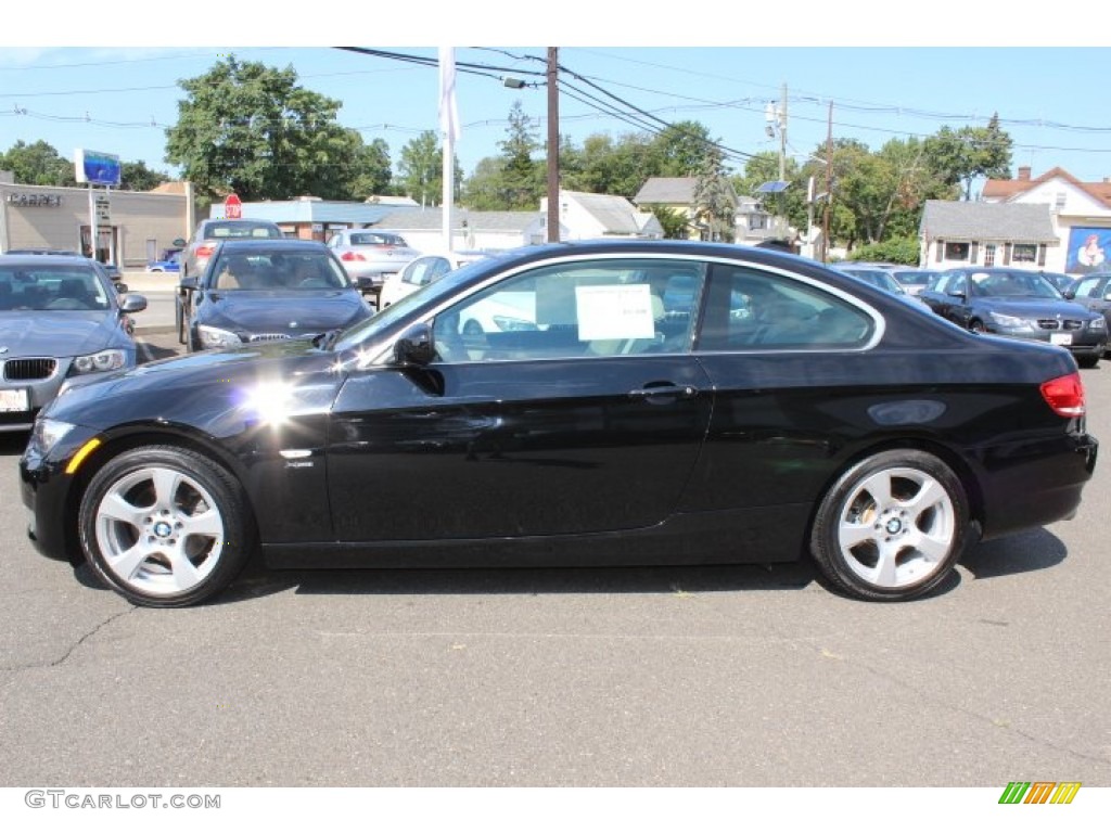 2010 3 Series 328i xDrive Coupe - Jet Black / Oyster/Black Dakota Leather photo #8