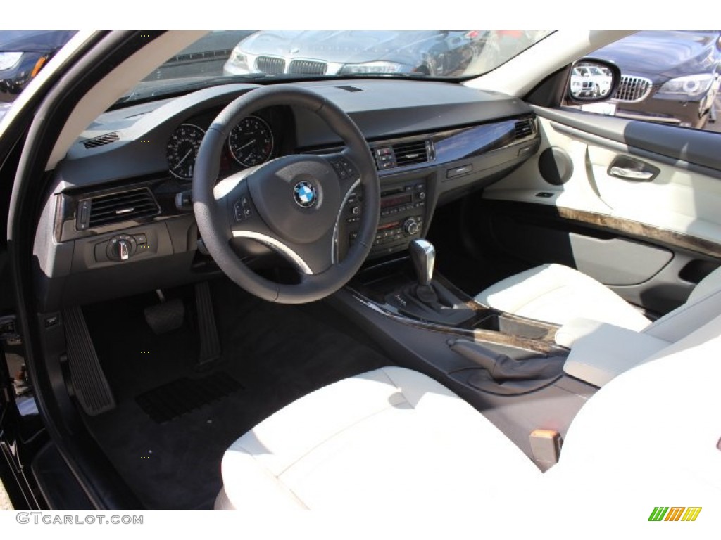 2010 3 Series 328i xDrive Coupe - Jet Black / Oyster/Black Dakota Leather photo #10