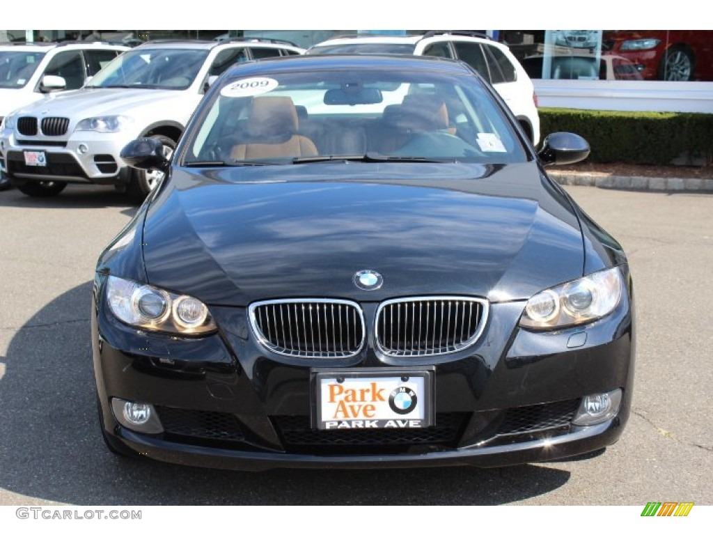 2009 3 Series 328i Coupe - Black Sapphire Metallic / Saddle Brown Dakota Leather photo #2