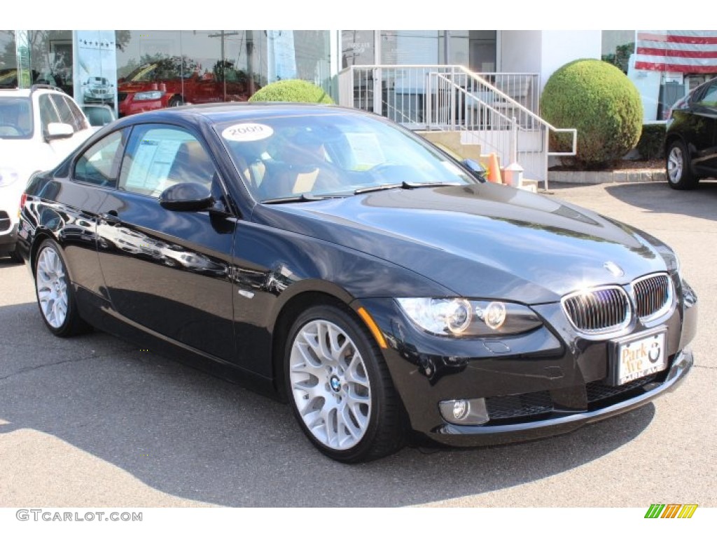 2009 3 Series 328i Coupe - Black Sapphire Metallic / Saddle Brown Dakota Leather photo #3