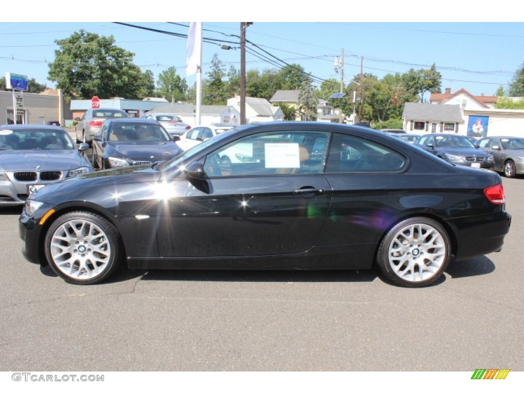 2009 3 Series 328i Coupe - Black Sapphire Metallic / Saddle Brown Dakota Leather photo #8