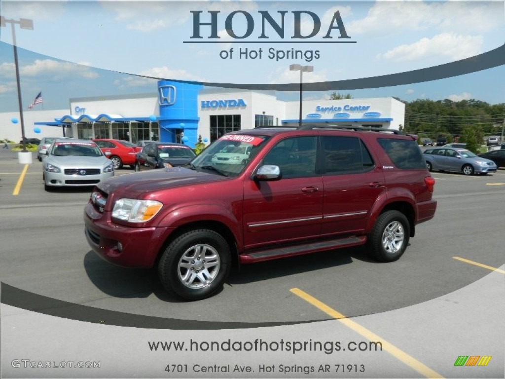 2007 Sequoia Limited 4WD - Salsa Red Pearl / Light Charcoal photo #1