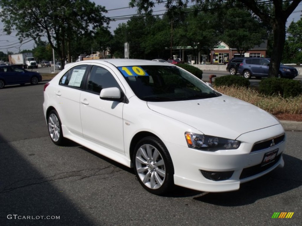 2010 Lancer Sportback GTS - Wicked White Metallic / Black photo #8