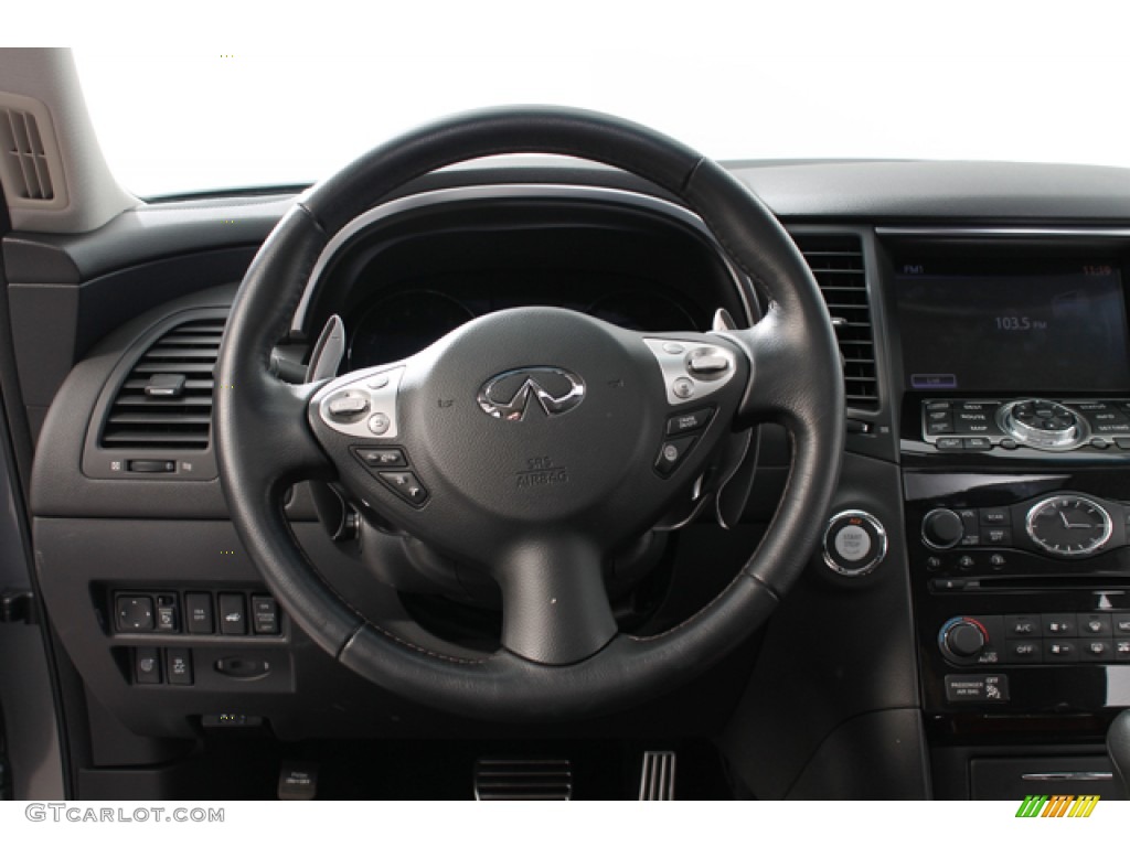 2012 Infiniti FX 50 S AWD Graphite Steering Wheel Photo #69683848