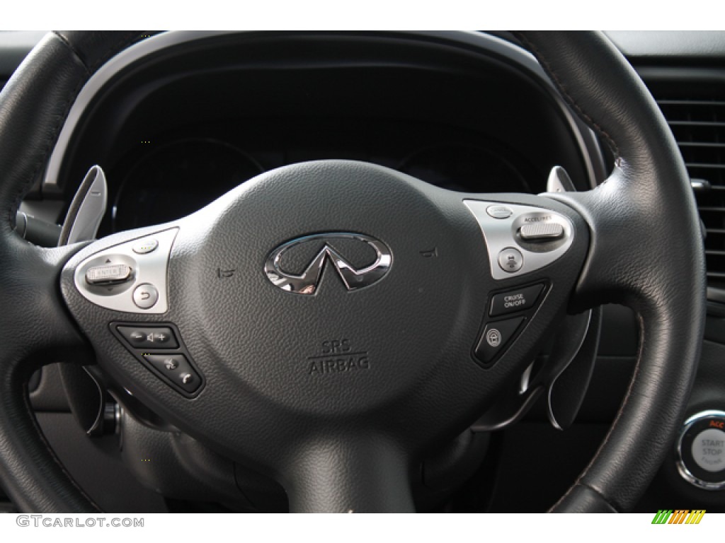 2012 Infiniti FX 50 S AWD Graphite Steering Wheel Photo #69683859