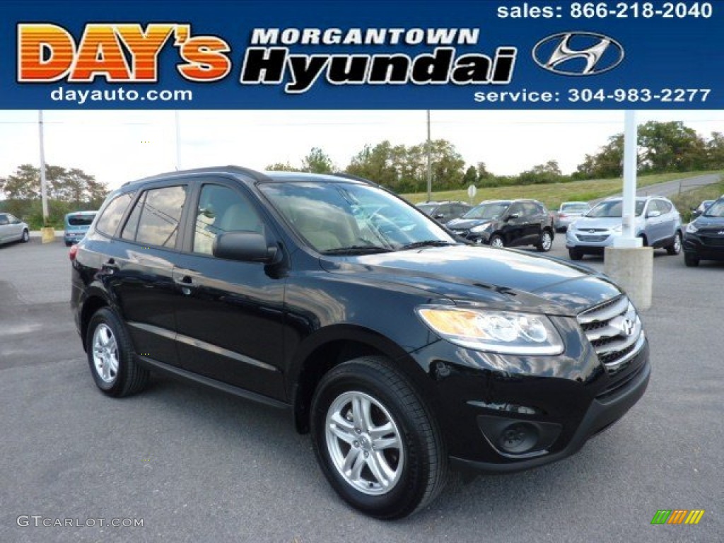 2012 Santa Fe GLS AWD - Twilight Black / Beige photo #1