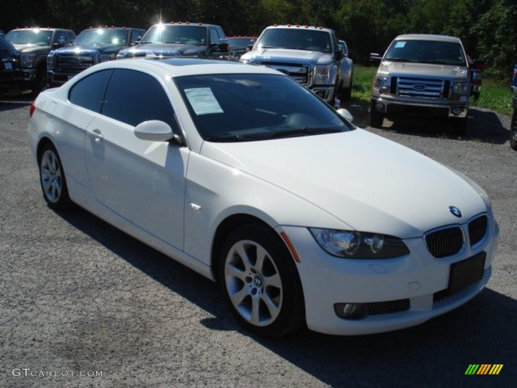 2008 3 Series 335xi Coupe - Alpine White / Saddle Brown/Black photo #2