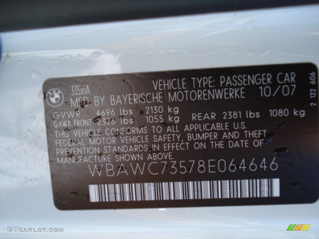 2008 3 Series 335xi Coupe - Alpine White / Saddle Brown/Black photo #20