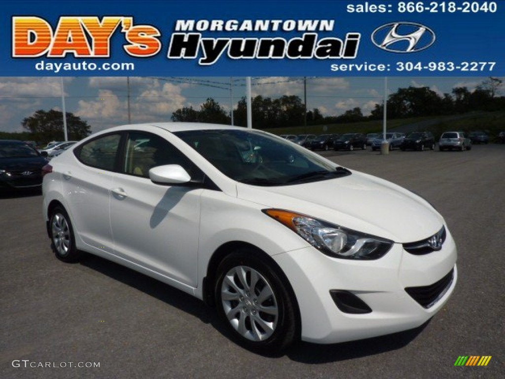 2013 Elantra GLS - Shimmering White / Beige photo #1