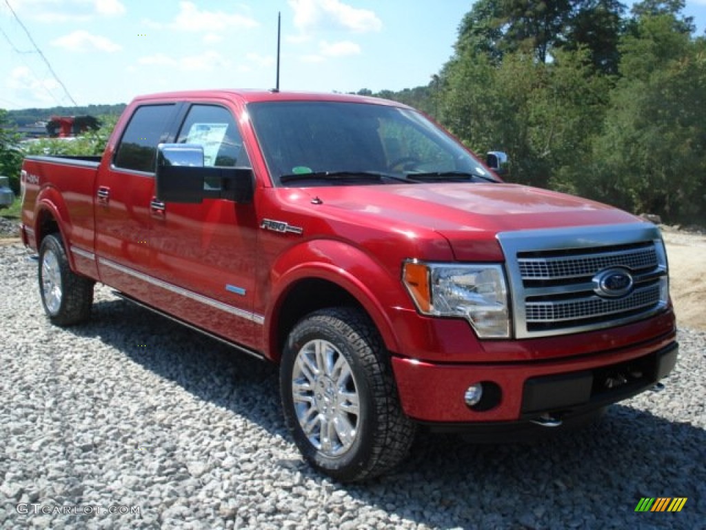 Red Candy Metallic 2012 Ford F150 Platinum SuperCrew 4x4 Exterior Photo #69687349