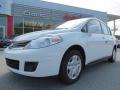 2012 Fresh Powder White Nissan Versa 1.8 S Hatchback  photo #1