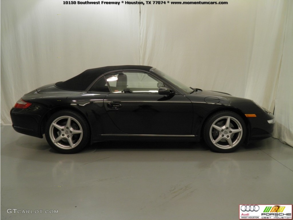 2008 911 Carrera Cabriolet - Black / Black photo #6