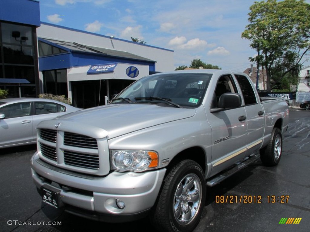 2004 Ram 1500 SLT Quad Cab 4x4 - Bright Silver Metallic / Dark Slate Gray photo #1