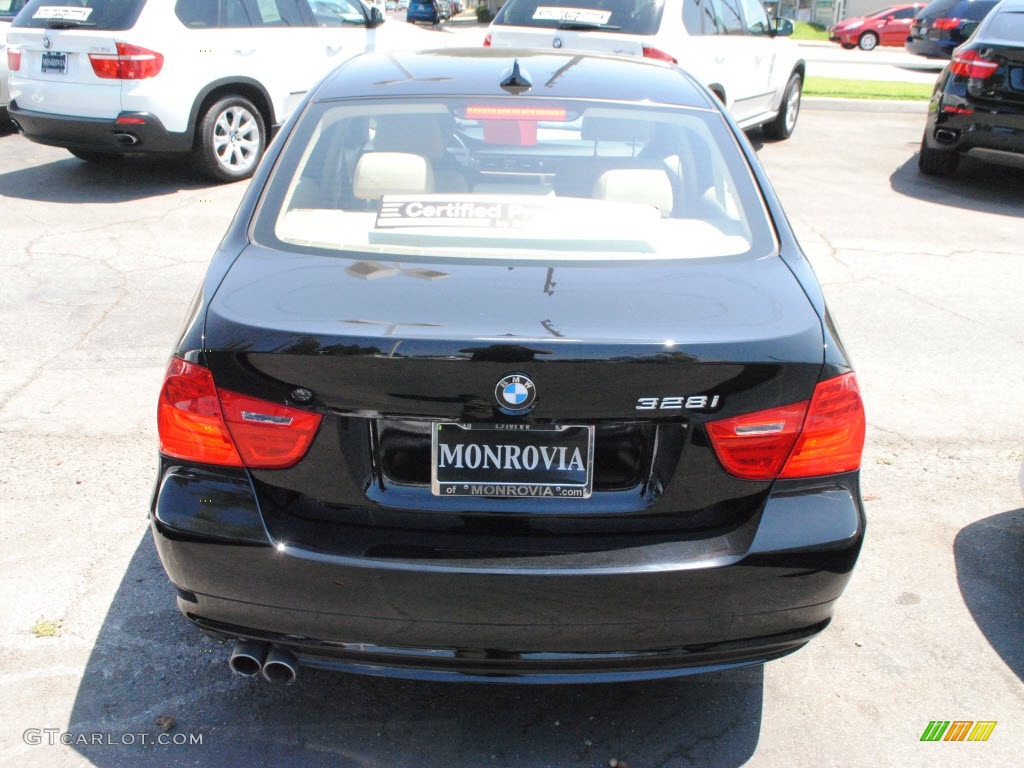 2009 3 Series 328i Sedan - Black Sapphire Metallic / Beige photo #3