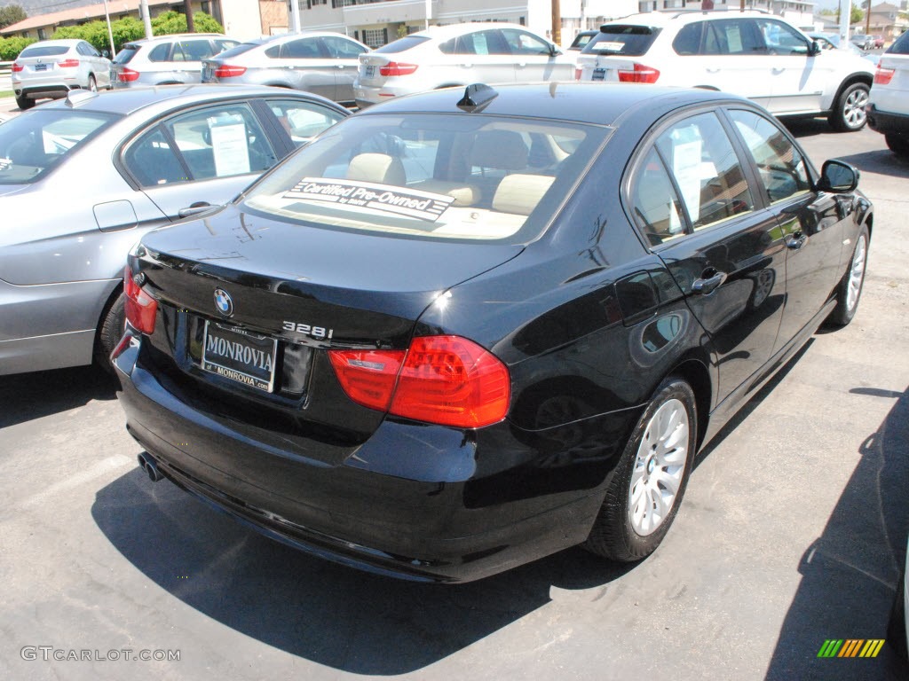 2009 3 Series 328i Sedan - Black Sapphire Metallic / Beige photo #11