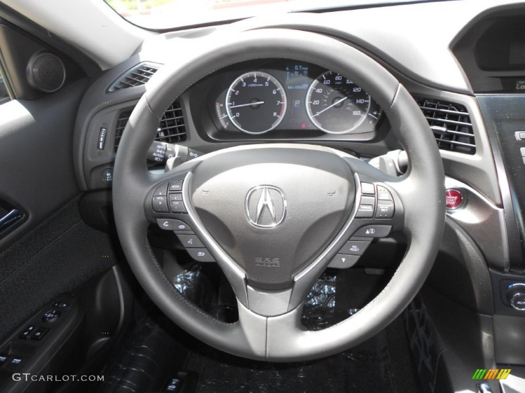 2013 Acura ILX 2.0L Ebony Steering Wheel Photo #69696152