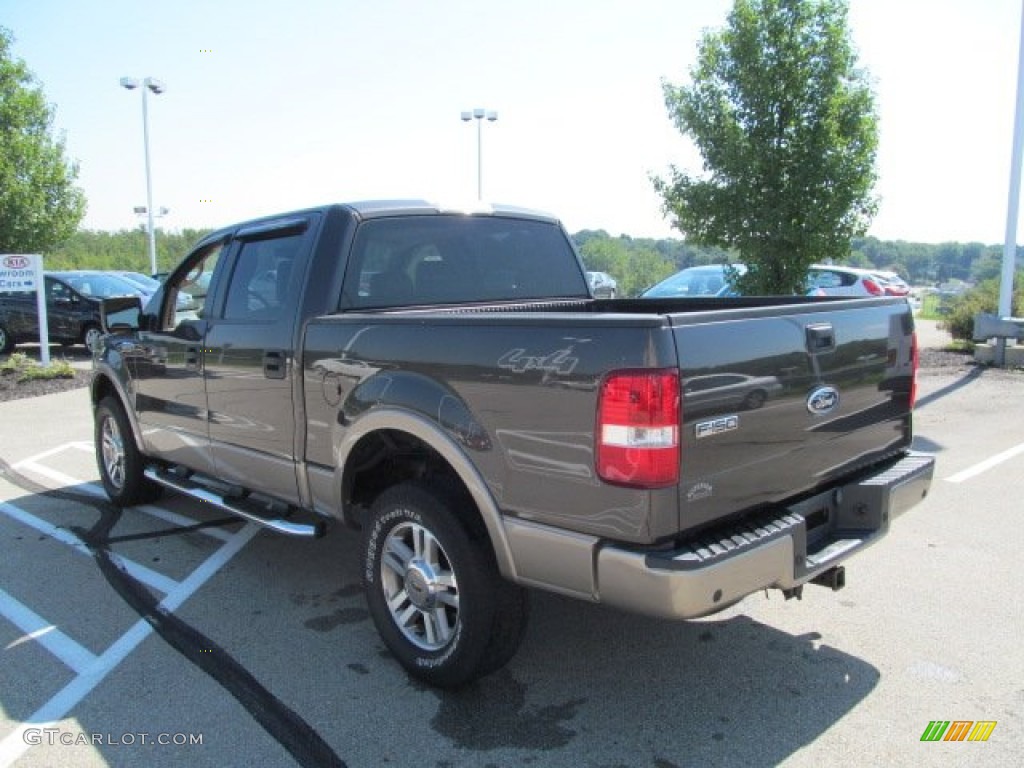 2005 F150 Lariat SuperCrew 4x4 - Dark Stone Metallic / Tan photo #9