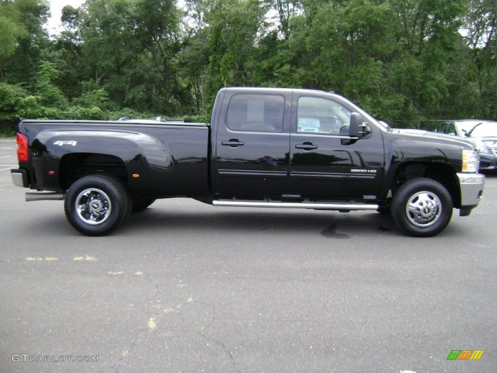 Black 2011 Chevrolet Silverado 3500HD LTZ Crew Cab 4x4 Dually Exterior Photo #69702012