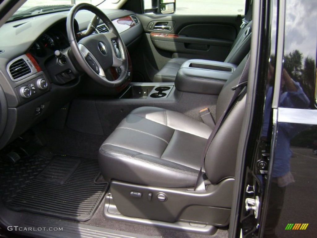 Ebony Interior 2011 Chevrolet Silverado 3500HD LTZ Crew Cab 4x4 Dually Photo #69702042