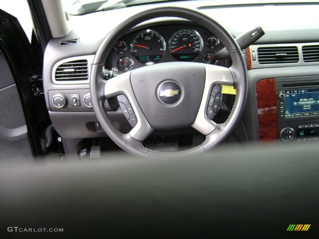 2011 Chevrolet Silverado 3500HD LTZ Crew Cab 4x4 Dually Ebony Steering Wheel Photo #69702069