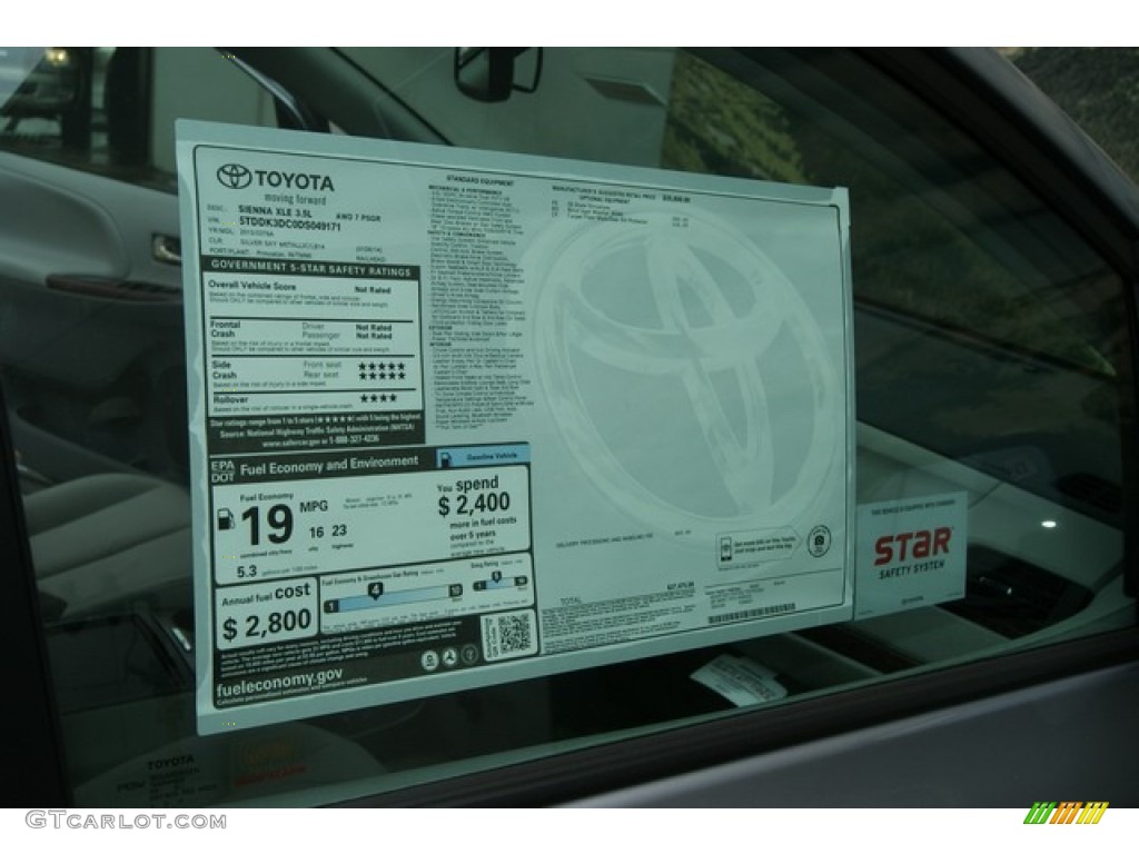 2013 Toyota Sienna XLE AWD Window Sticker Photo #69704625