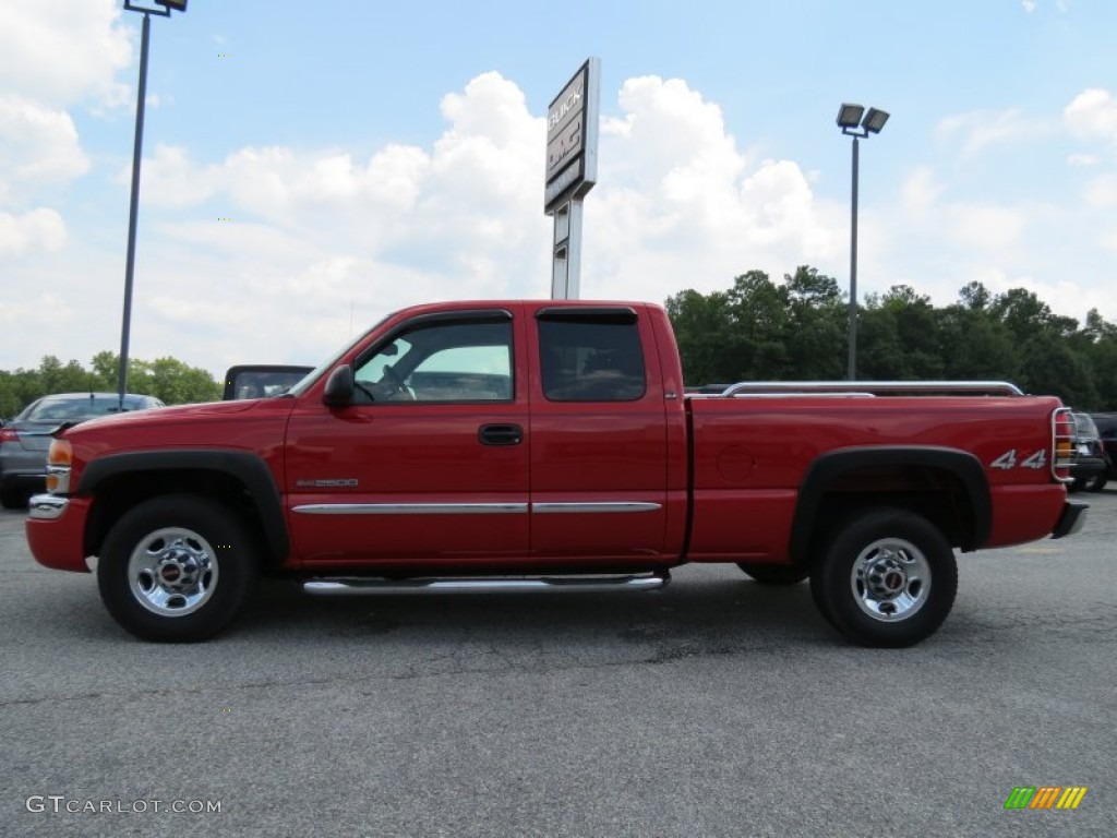 2004 Sierra 2500HD SLE Extended Cab 4x4 - Fire Red / Dark Pewter photo #4