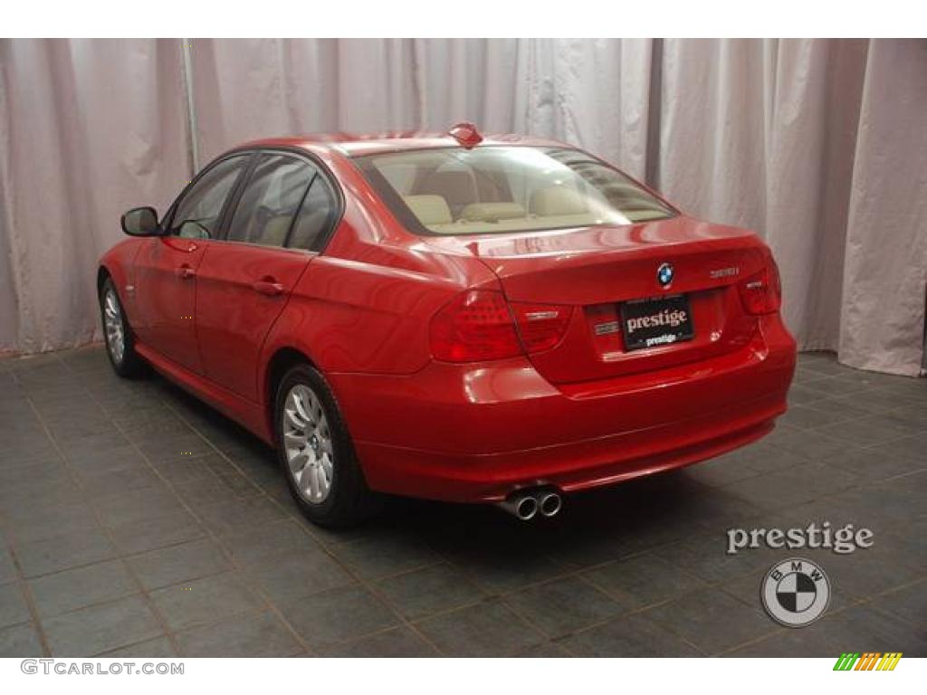 2009 3 Series 328xi Sedan - Crimson Red / Beige photo #3