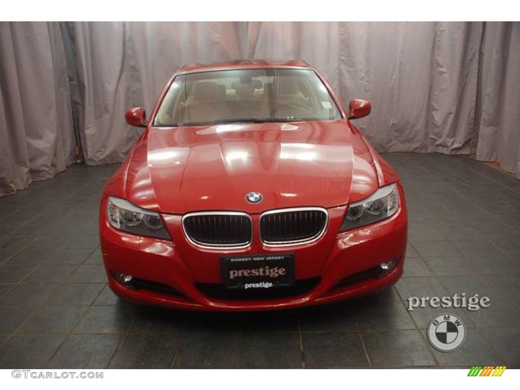 2009 3 Series 328xi Sedan - Crimson Red / Beige photo #6