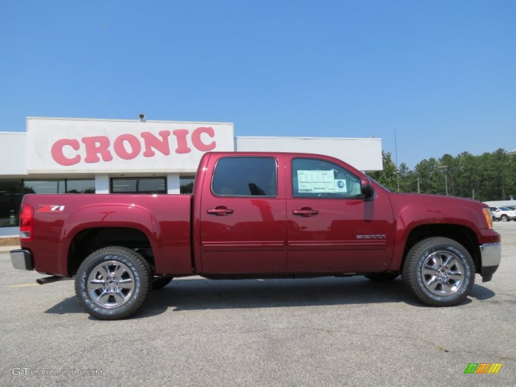 2013 Sierra 1500 SLT Crew Cab - Sonoma Red Metallic / Cocoa/Light Cashmere photo #7