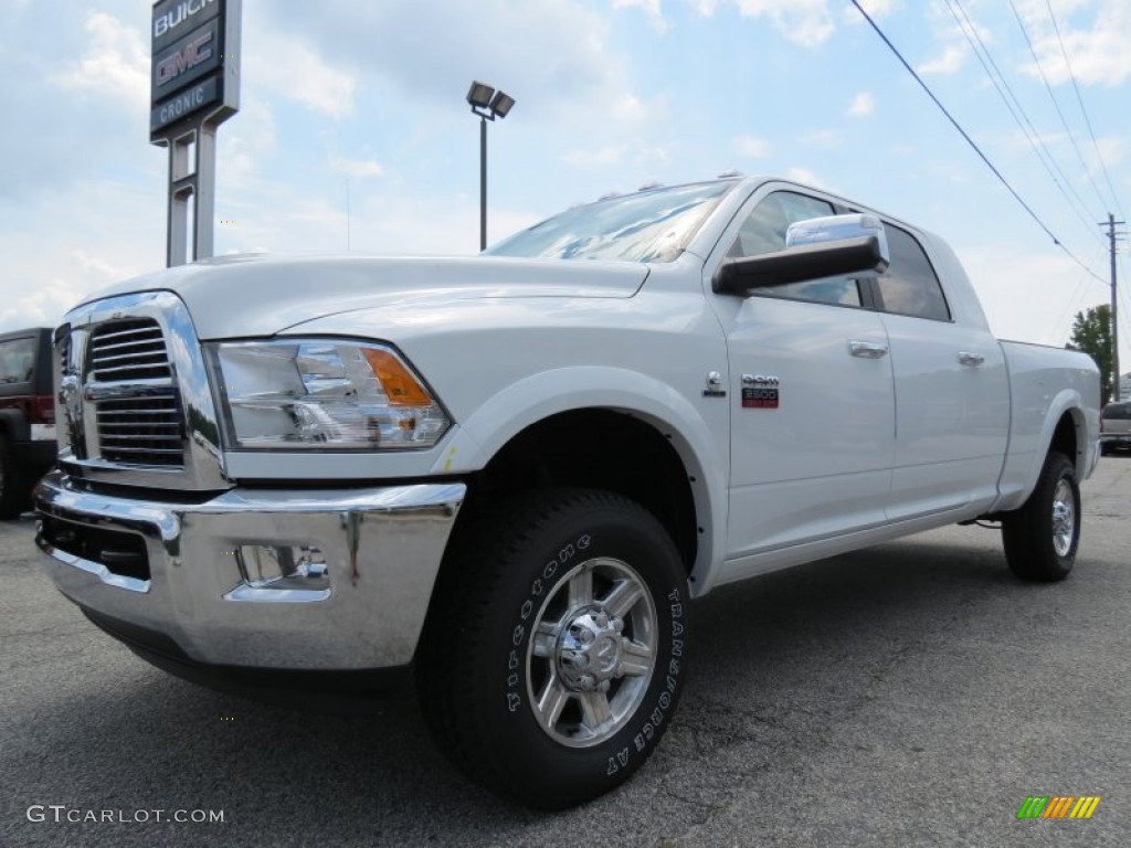 Bright White 2012 Dodge Ram 2500 HD Laramie Mega Cab 4x4 Exterior Photo #69708255